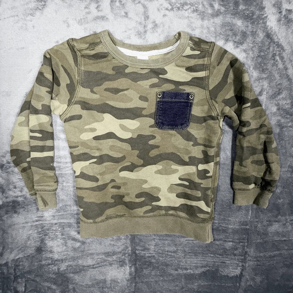 Carter's Kids Camouflage‎ Sweatshirt Size 6 Long Sleeve Crewneck Denim Pocket